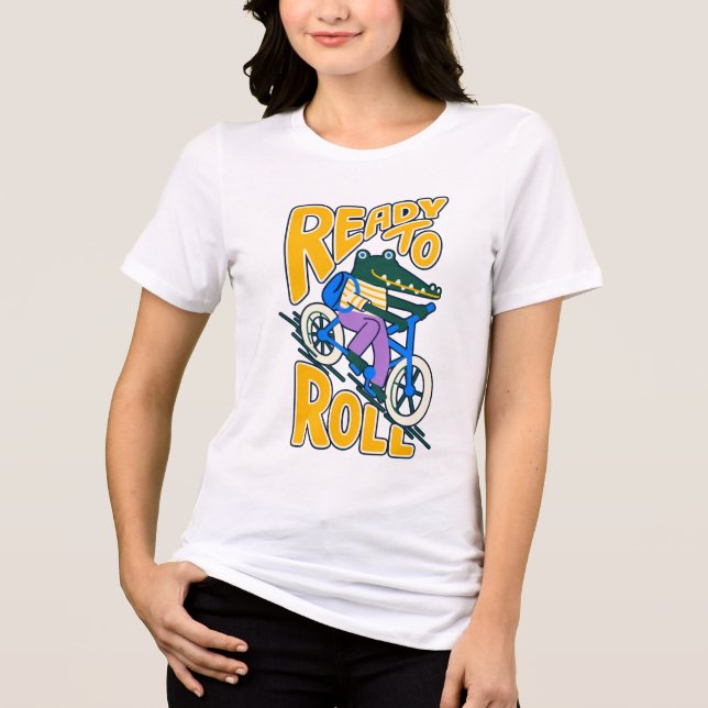 Pronto para Rolar Ciclismo Retro Engraçado (Frente)