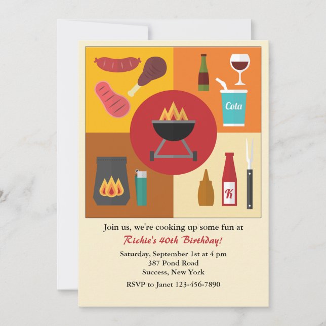 Pronto para um Convite de Cookout (Frente)