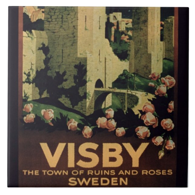 Propaganda de poster a cidade de Visby, suecia (Frente)
