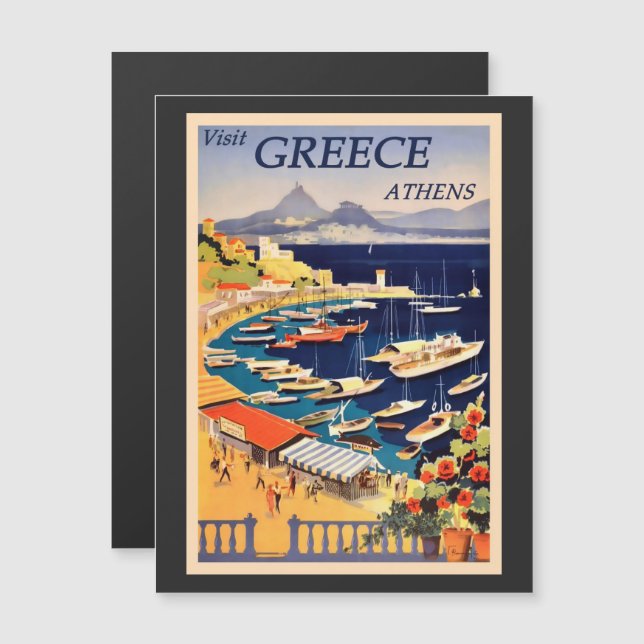 Propaganda de Turismo Vintage Atenas Grécia (Frente/Verso)