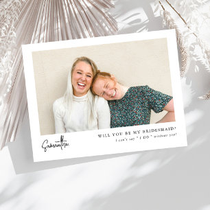 Proposta de Bridesmaid de Foto com Script Chic Mín