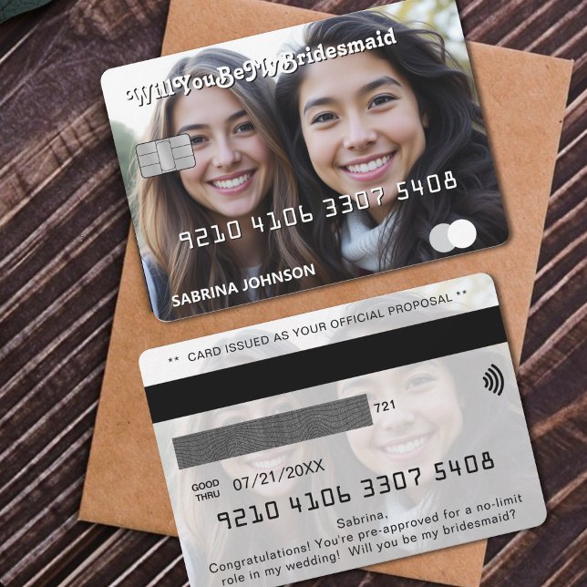 Proposta de Bridesmaid de Foto de Cartão de Crédit (Credit Card Photo Bridesmaid Proposal
)