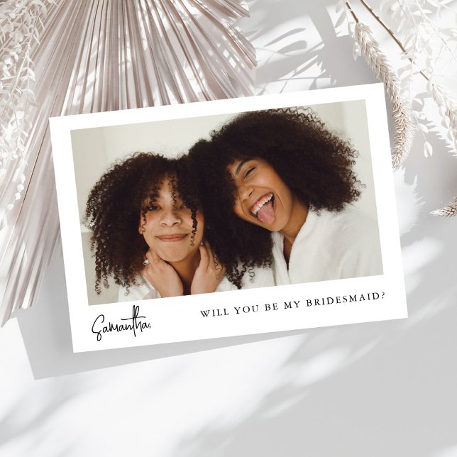 Proposta de Dama de Honra com Foto Preto Chic Mini (Criador carregado)