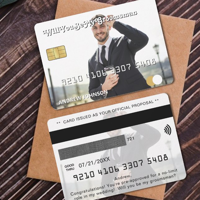 Proposta de Padrinho de casamento Fotográfico de C (Credit Card Photo Groomsman Proposal
)