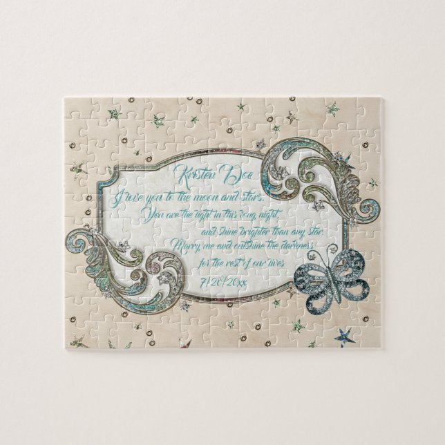 Proposta de Quebra-cabeça personalizada com brilho (Horizontal)