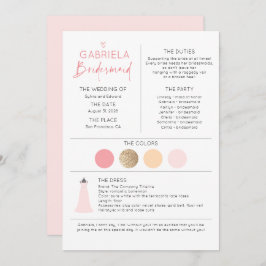 Proposta e informações da Bridesmaid rosa