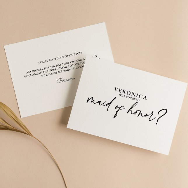 Proposta mínima moderna de Madrinha de casamento b (Criador carregado)