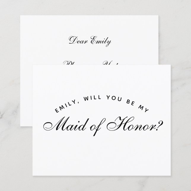 Proposta Simples de Dama de Honra (Frente/Verso)