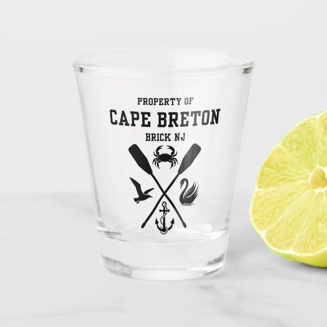 Propriedade do Copo de Shot de Cape Breton (Frente)