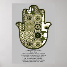 Proprietário do design do pôster da mão de Khamsa