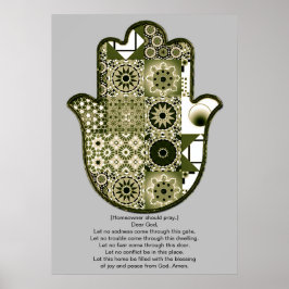 Proprietário do design do pôster da mão de Khamsa 