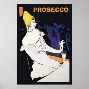 Prosecco Lady In Salon Poster