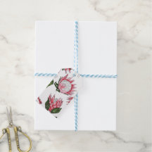 Proteas-rei desenhadas à mão em etiquetas para pre