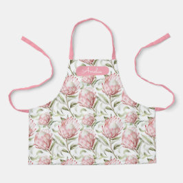 Proteas Rosa Apron Floral personalizado para crian