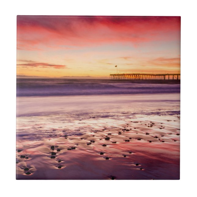 Proteção do mar e cais ao pôr do sol, CA (Frente)