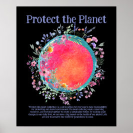 PROTECT THE PLANET SAVE EARTH Earth Day Art Poster