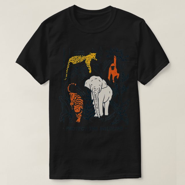 Proteger A Camisa Botânica Da Vida Selvagem Ameaça (Frente do Design)