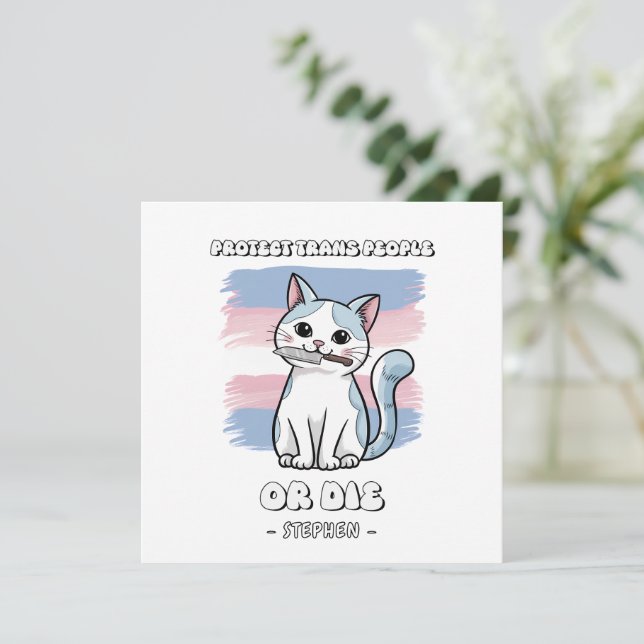 Proteger Pessoas Trans ou Morrer - Gato Fierce (Em pé/Frente)