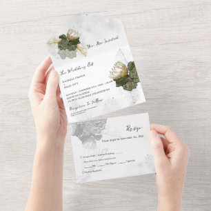 Proteína Flor Tudo em Um Convite de casamento
