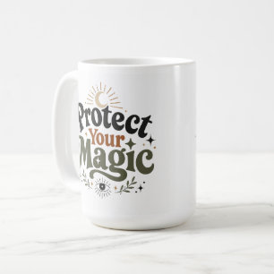 Proteja Seu Magia Caneca de Café Retro Boho