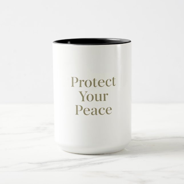 Proteja Sua Paz | Caneca de Autocuidado Mínimo (Centro)