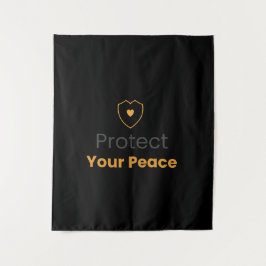 Proteja Sua Paz – Tapeçaria Mural Minimalista Moti