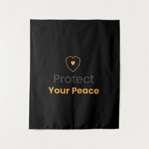 Proteja Sua Paz – Tapeçaria Mural Minimalista Moti