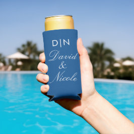 Protetor de Lata Personalizado Azul com Texto