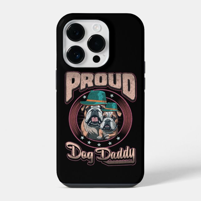 Proud Bulldog Dog Pai, Bulldog Dia de os pais Gift (Verso)