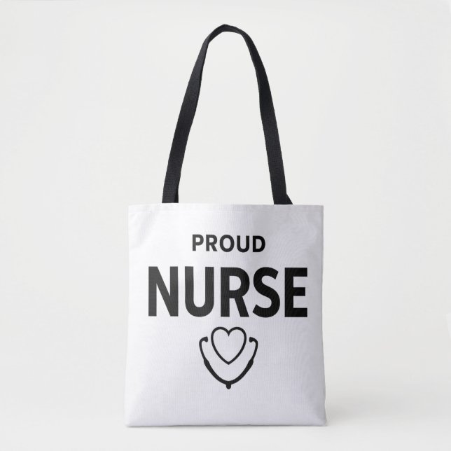 Proud Nurse Tote Bag – Minimal Medical Design (Frente)