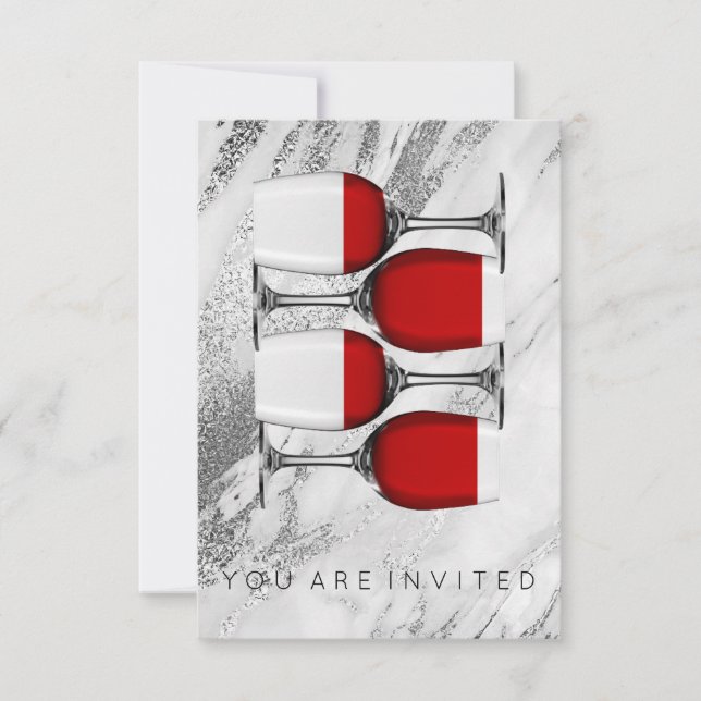 Provando de vinho tinto Convite de festas de coque (Frente)