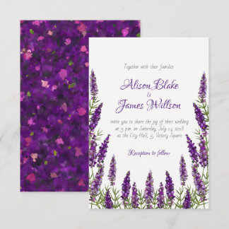 Proveniência lavander violet convite para o casame