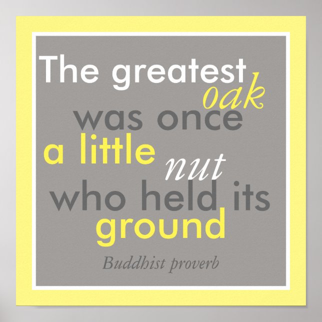 provérbio budista inspirador de poster (Frente)