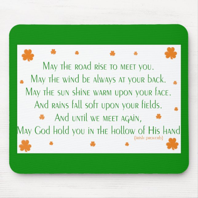 Provérbio irlandês 2 Mousepad (Frente)
