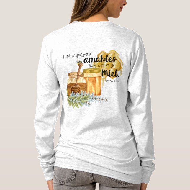 Proverbios 16.24 Camisa de Mujer con versiculo  (Verso)