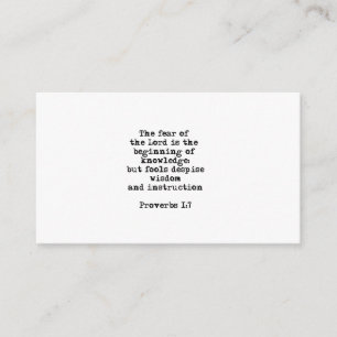 Provérbios 1:7  O medo dos cartões do Senhor