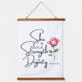 Provérbios 31:25 Ela é Bíblia Verso Flor