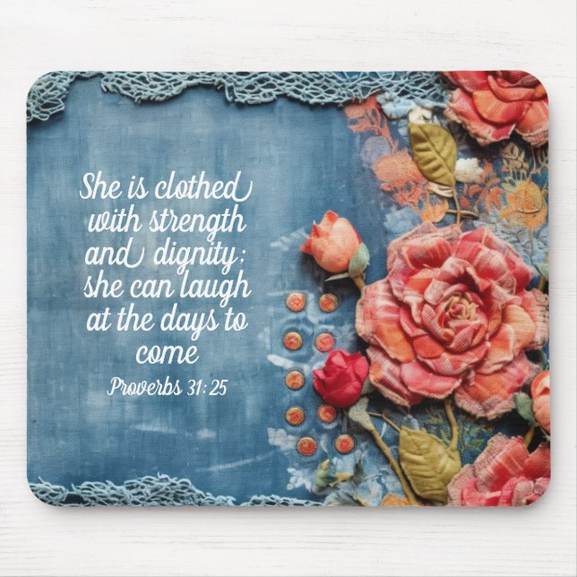 Proverbios 31:25 Mousepad Versículo Bíblico Inspir (Frente)