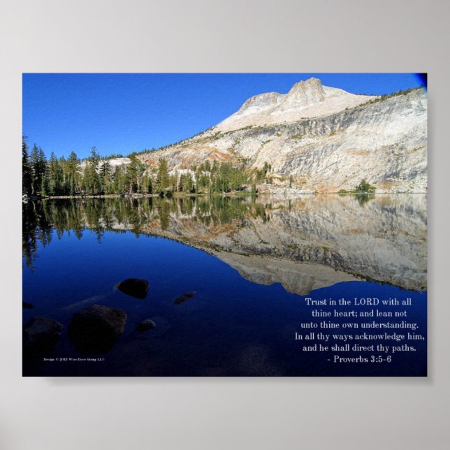 Provérbios 3:5-6 Impressão Inspiracional (Frente)