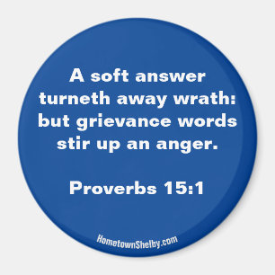 Proverbs 15:1 Bíblia Verso imã