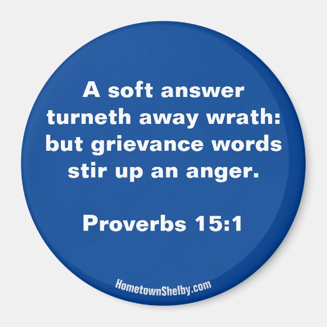 Proverbs 15:1 Bíblia Verso imã (Frente)