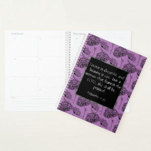 Proverbs 31 Mulher Púrpura Planejador Cristão Flor