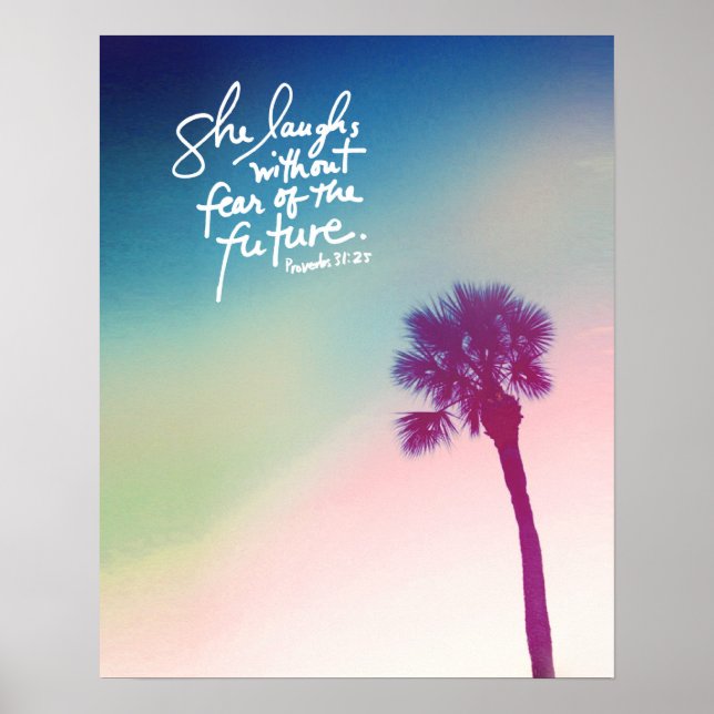 Proverbs 31 Palm Sunset Poster (Frente)