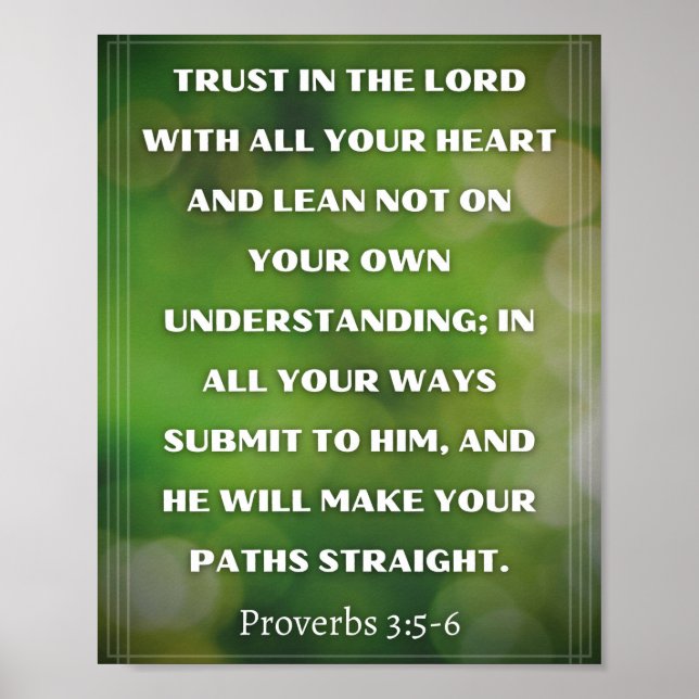 Proverbs 3:5-6 poster (Frente)