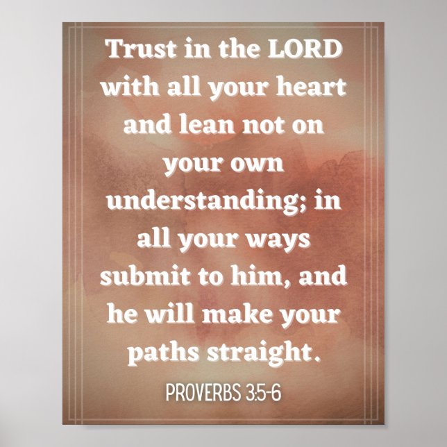 Proverbs 3:5-6 poster (Frente)
