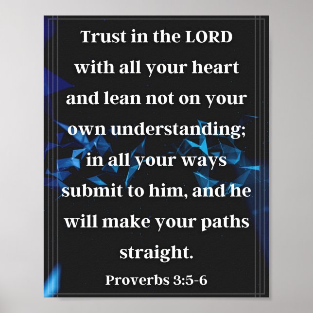 Proverbs 3:5-6 poster (Frente)