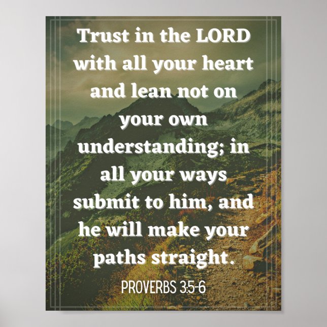 Proverbs 3:5-6 poster (Frente)
