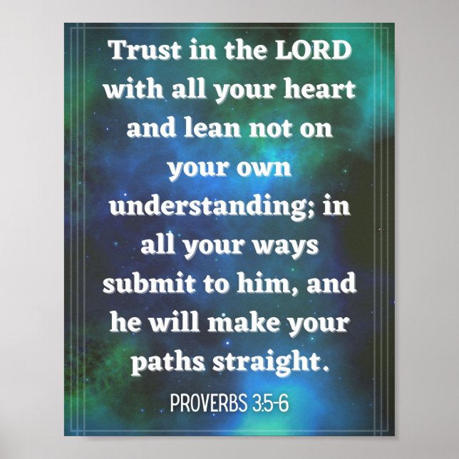 Proverbs 3:5-6 poster (Frente)