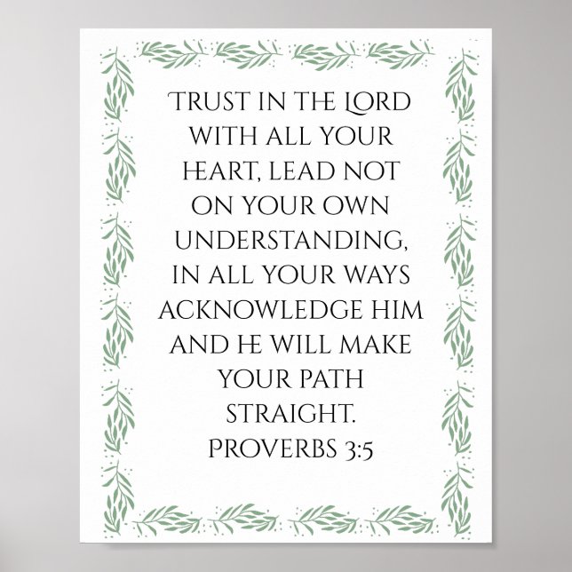 Proverbs 3:5 Poster (Frente)