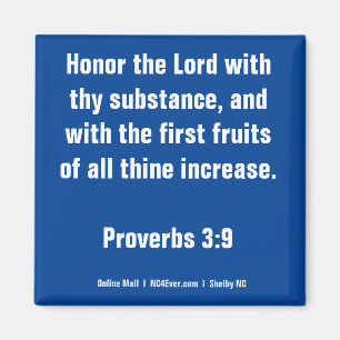 Proverbs 3:9 Bíblia Verso imã
